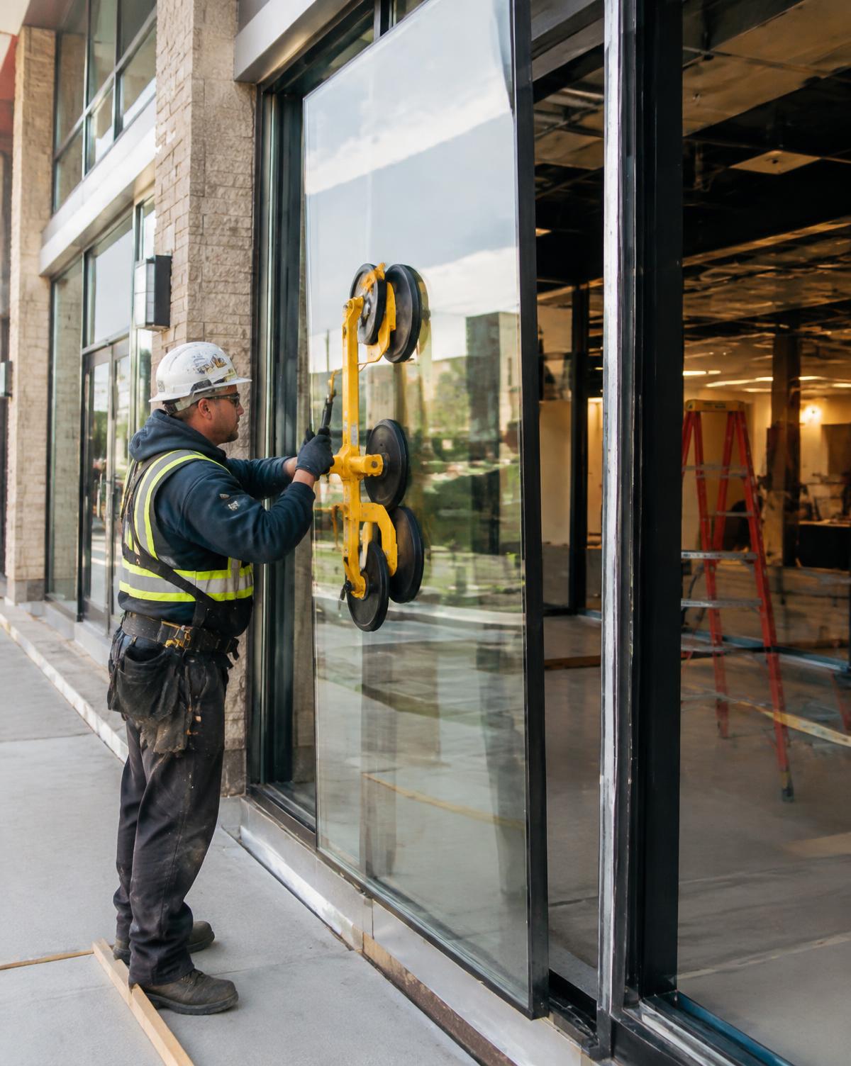 Commercial glazing installation - Architectural Mullion & Frame Assembly